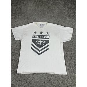 The Clash Shirt Mens Extra Large White Skull Crossbones Graphic Band Tee